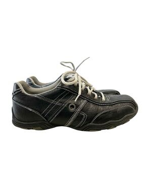 Men's Weekenders Black Leather Casual Lace Up Shoes Size 10